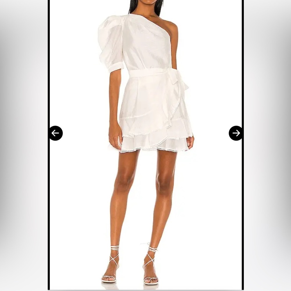 NWOT Sabina Musayev Priscilla Off White Ruffle Skirt - Picture 2 of 11